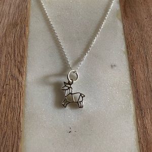 Handmade Geometric Solid Sterling Silver Horse Unicorn Necklace Chain Italian